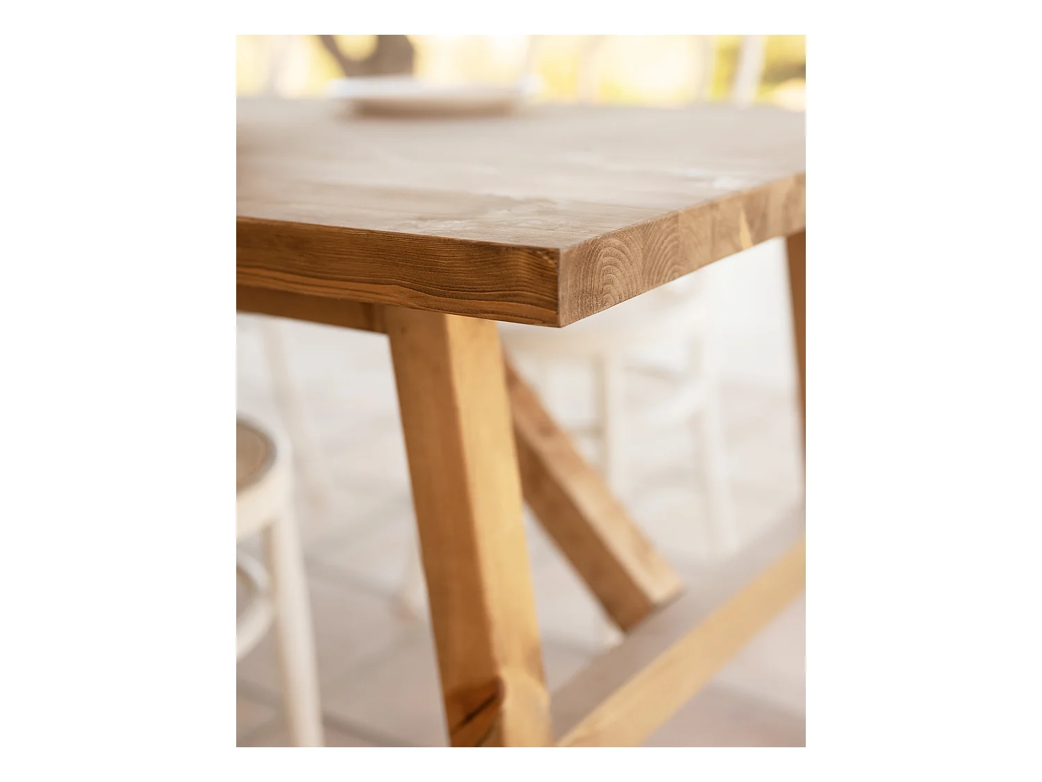 Mesa de comedor de madera maciza de abeto rectangular Decowood en tono roble oscuro de 120x75cm - SIEP - DECOWOOD