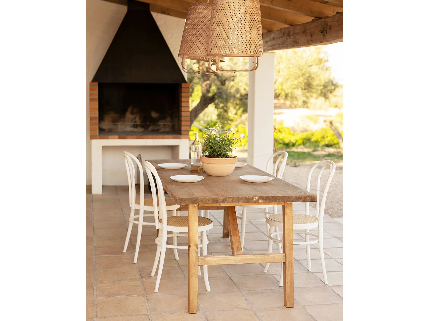 Table à manger en bois de sapin vieilli 120x75cm - SIEP - DECOWOOD