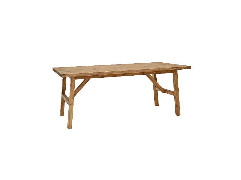 Tavolo da pranzo rettangolare in legno massello in tono rovere scuro 120x75cm - SIEP - DECOWOOD