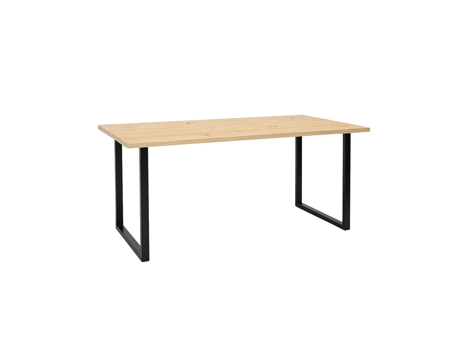 Table à manger en bois de pin naturel et noir 200x80cm