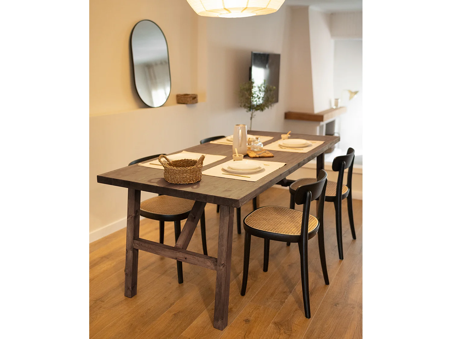 Table à manger en bois de sapin marron 160x75cm - SIEP - DECOWOOD