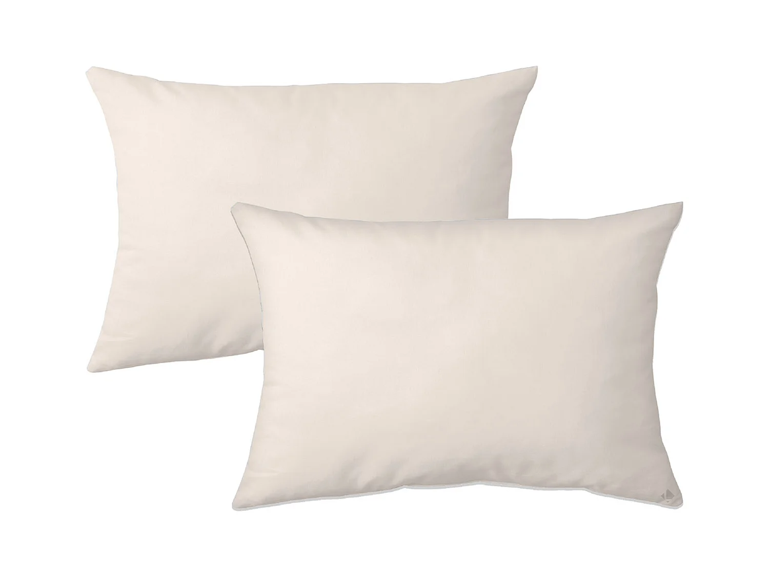 Lot de 2 taies d'oreiller 50x70 cm polyester microfibre LAGO beige