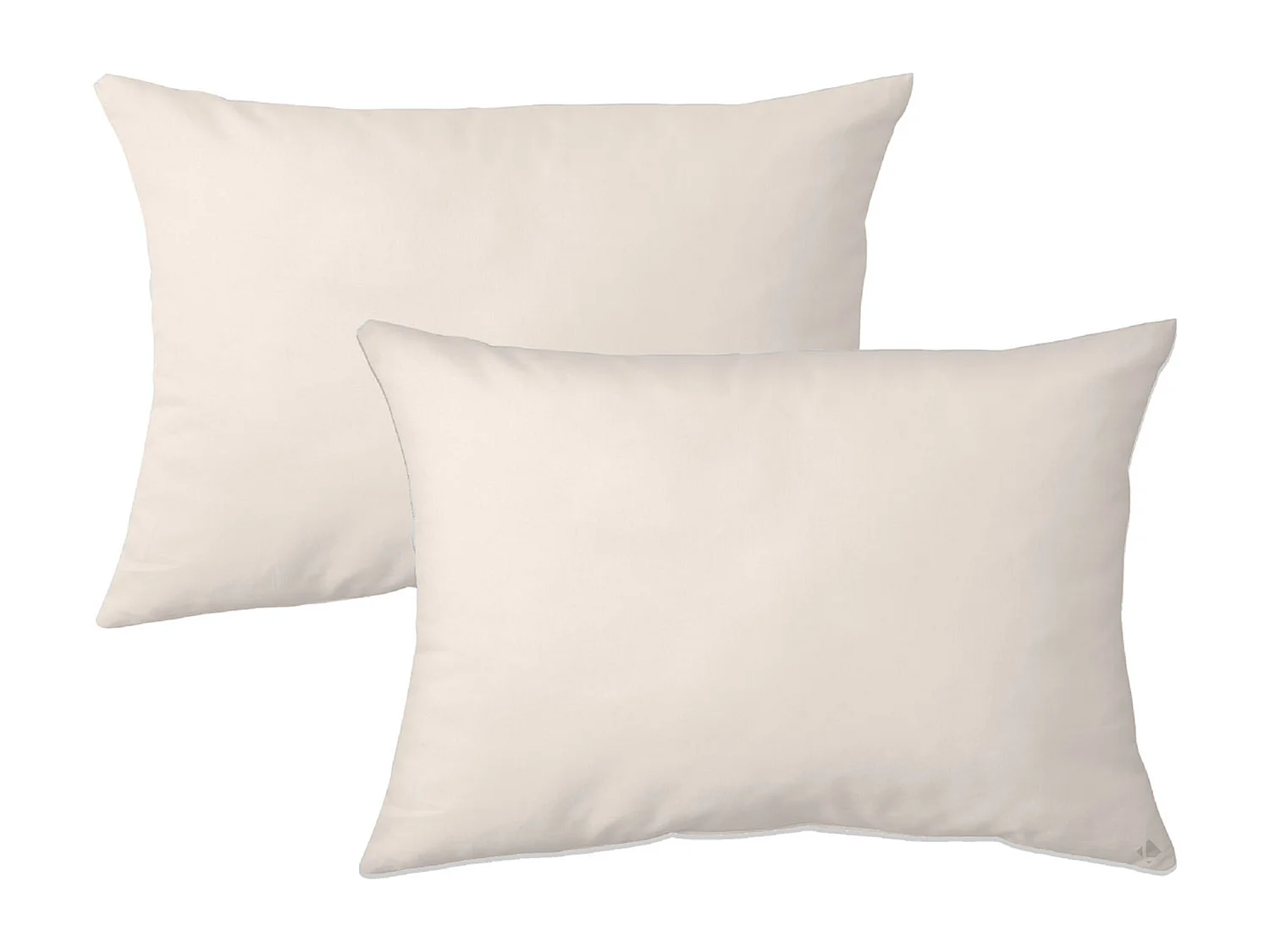 Lot de 2 taies d'oreiller 50x70 cm polyester microfibre LAGO beige