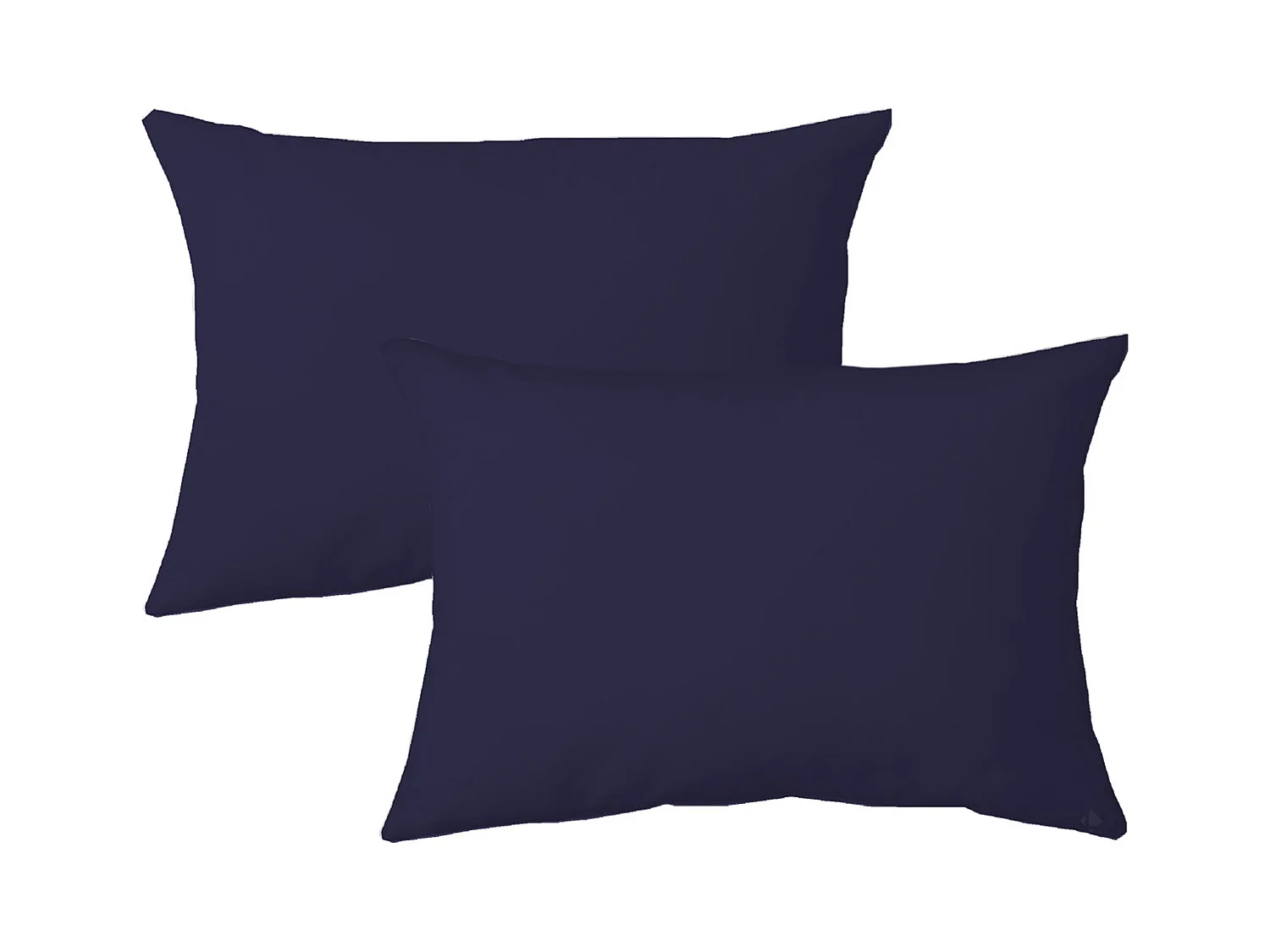 Lot de 2 taies d'oreiller 50x70 cm polyester microfibre LAGO bleu marine