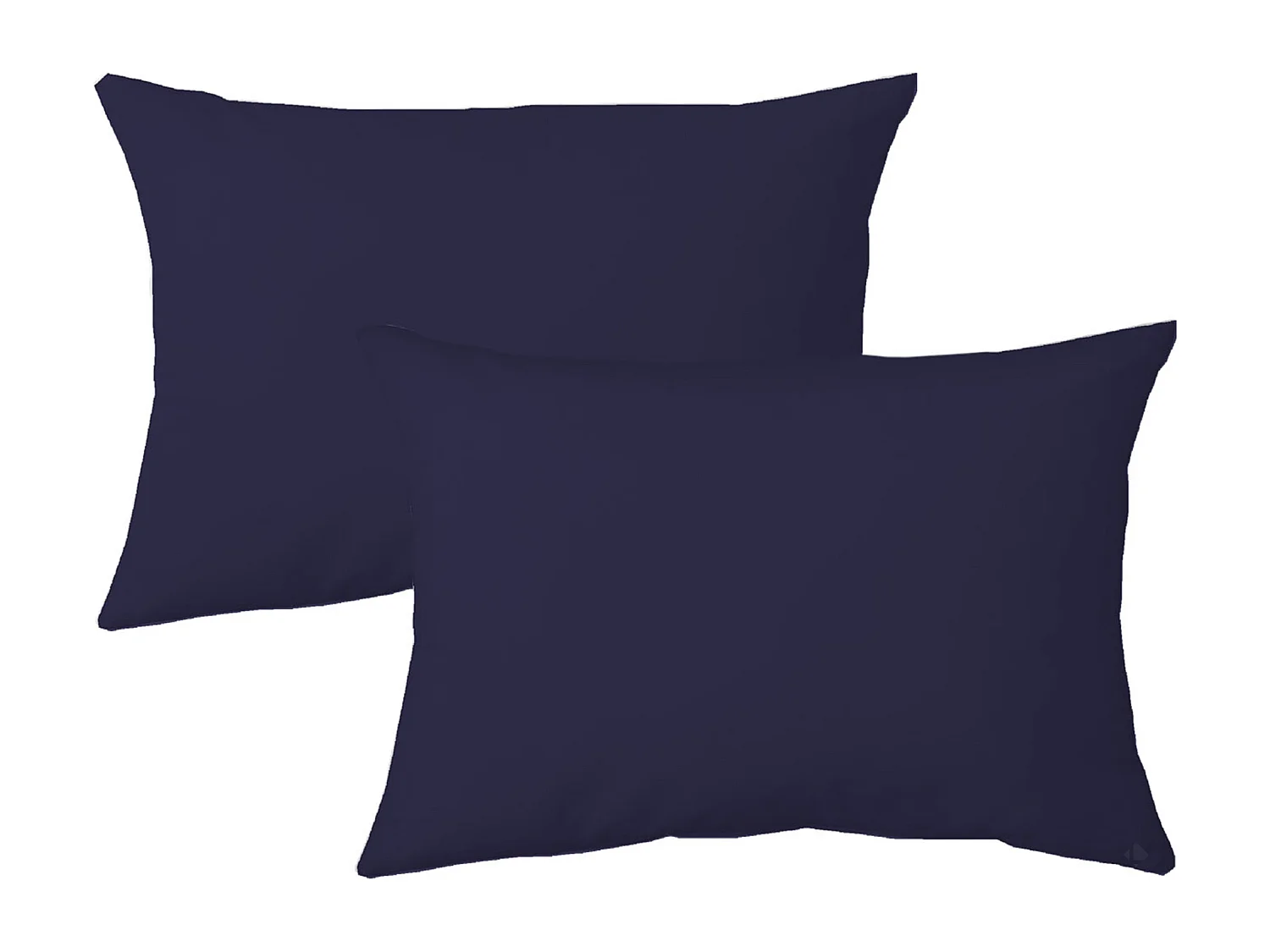 Lot de 2 taies d'oreiller 50x70 cm polyester microfibre LAGO bleu marine