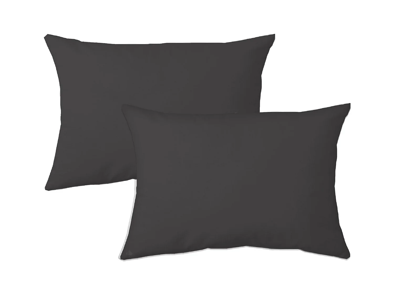 Lot de 2 taies d'oreiller 50x70 cm polyester microfibre LAGO noir magnet