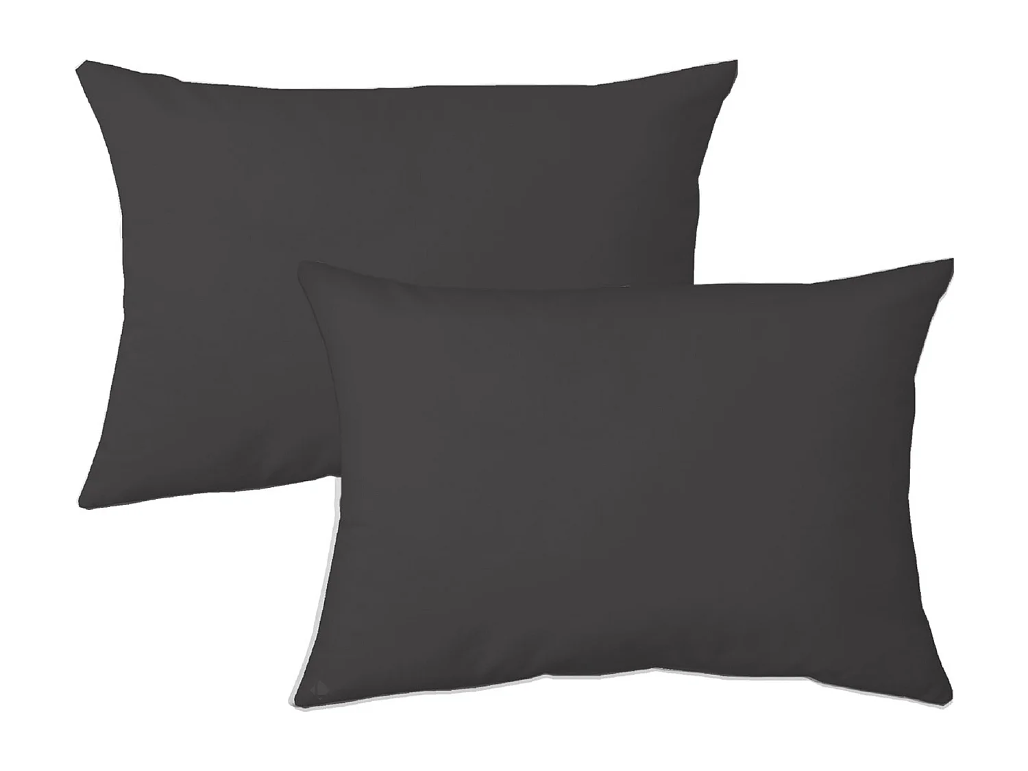Lot de 2 taies d'oreiller 50x70 cm polyester microfibre LAGO noir magnet