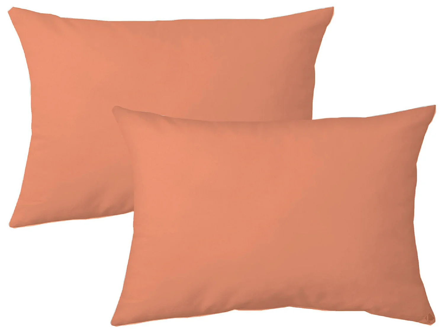 Lot de 2 taies d'oreiller 50x70 cm polyester microfibre LAGO terracotta