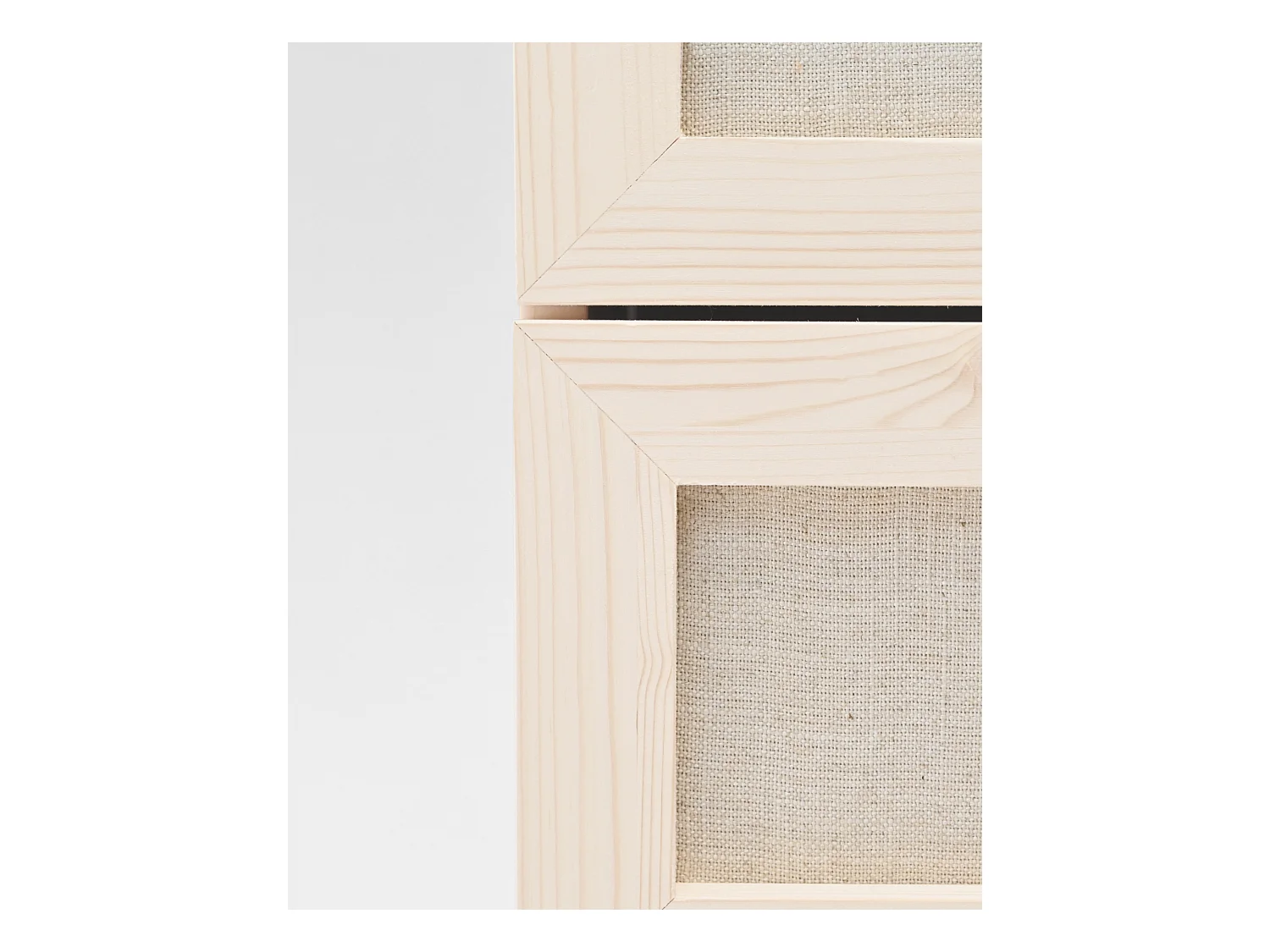 Commode en bois de sapin et lin à six tiroirs naturel, 76x120cm - LINEN - DECOWOOD