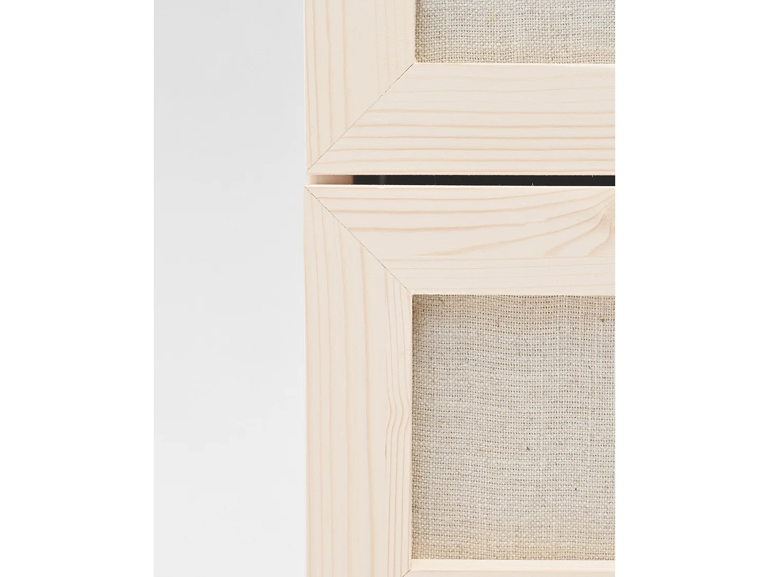 Commode en bois de sapin et lin à six tiroirs naturel, 76x120cm - LINEN - DECOWOOD