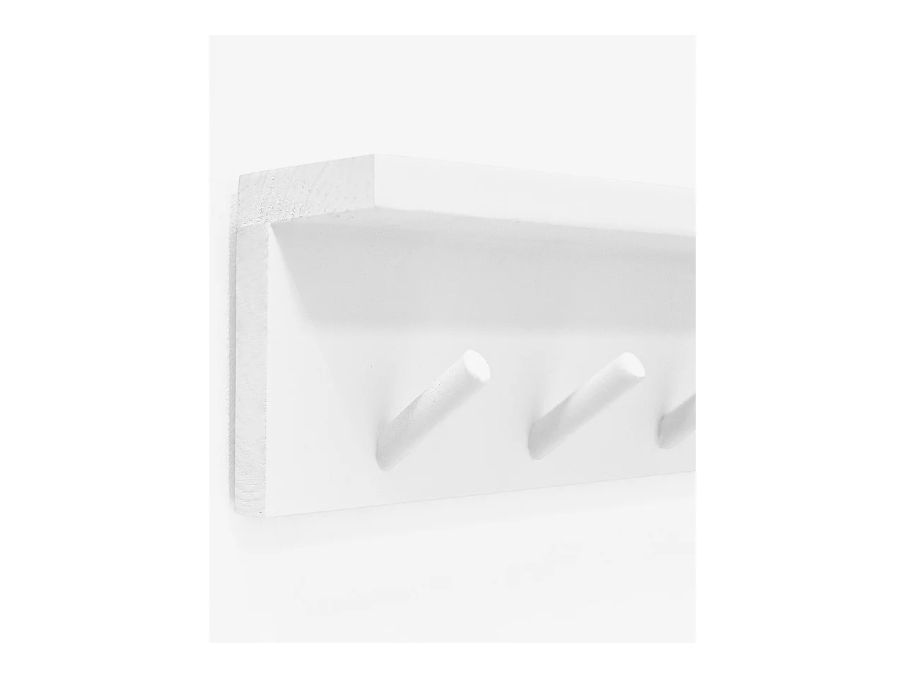 Colgador de pared de madera maciza en tono blanco de 61x9,5cm - KATE - DECOWOOD