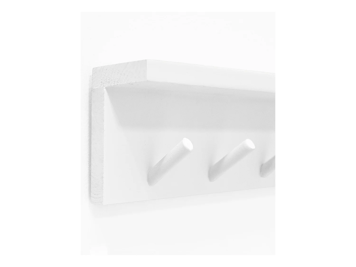 Colgador de pared de madera maciza en tono blanco de 61x9,5cm - KATE - DECOWOOD