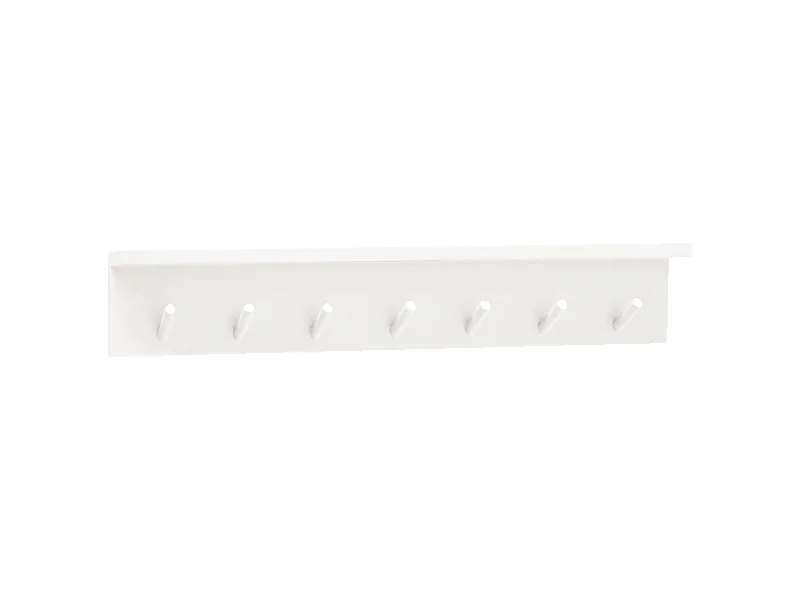 Appendiabiti da parete in legno massello in tono bianco 61x9,5cm - KATE - DECOWOOD