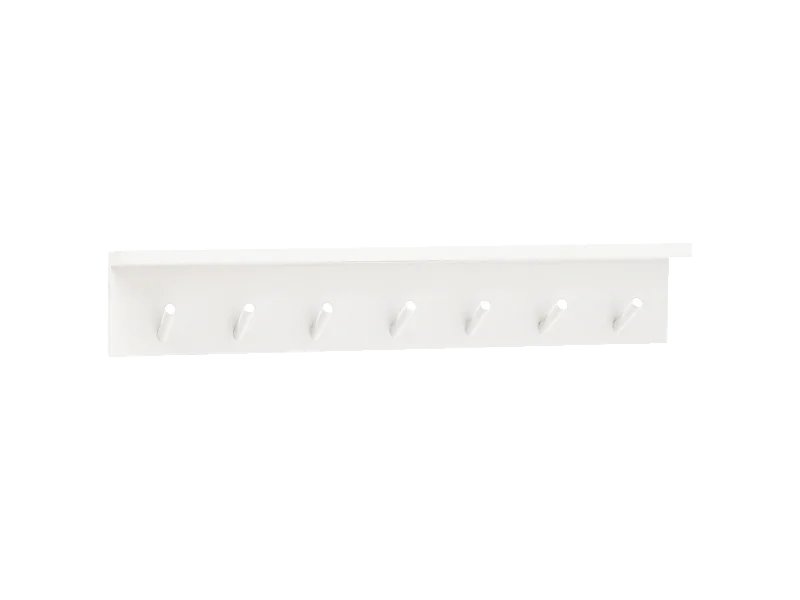 Appendiabiti da parete in legno massello in tono bianco 61x9,5cm - KATE - DECOWOOD