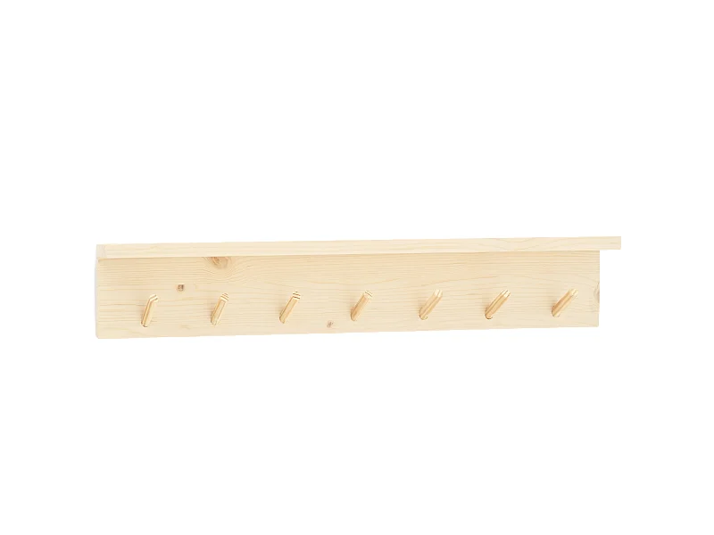 Colgador de pared de madera maciza en tono natural de 61x9,5cm - KATE - DECOWOOD