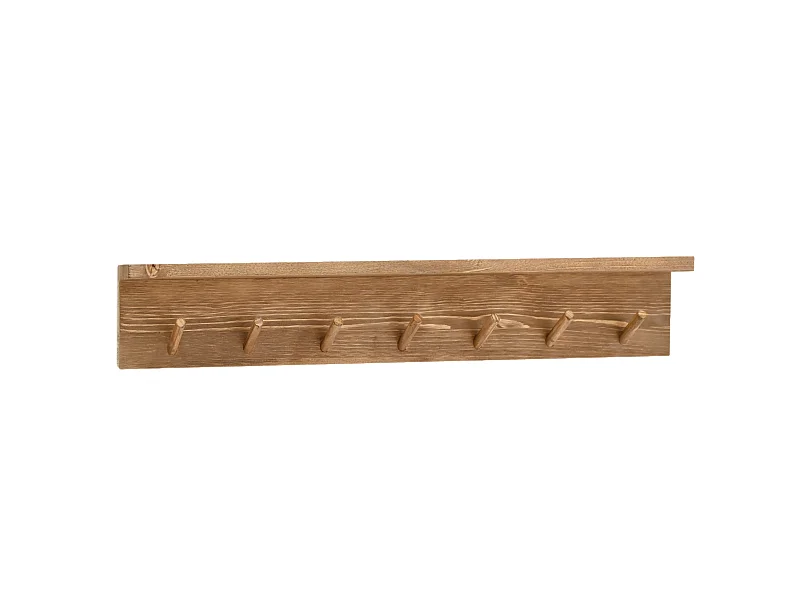 Appendiabiti da parete in legno massello in tono marrone 61x9,5cm - KATE - DECOWOOD