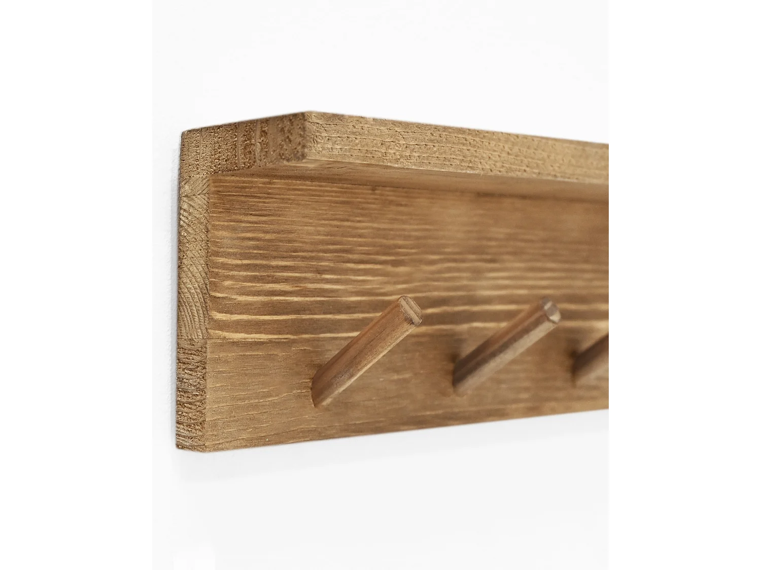 Porte-manteau mural en bois de sapin vieilli 61x9,5cm - KATE - DECOWOOD