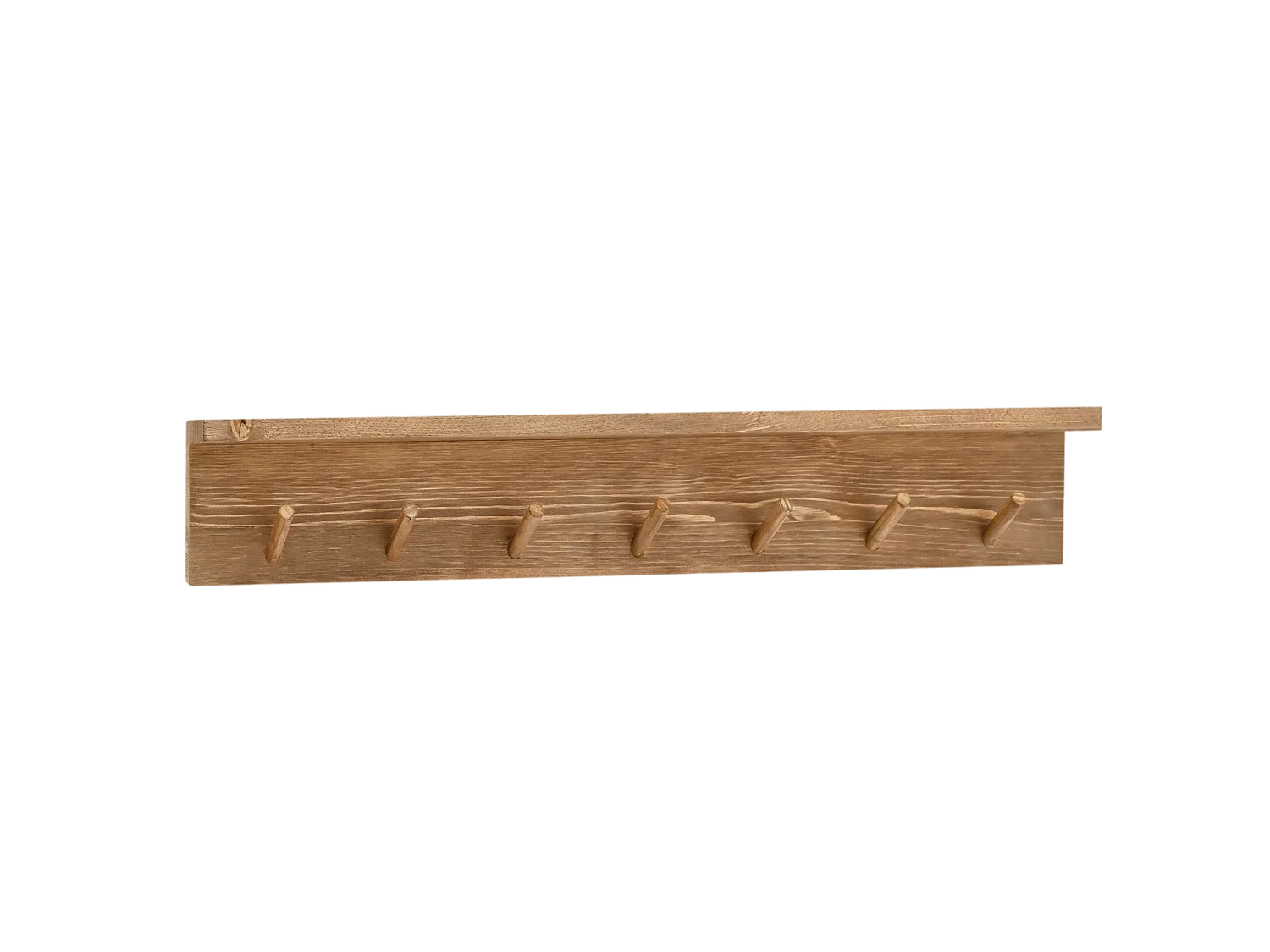 Appendiabiti da parete in legno massello in tono marrone 61x9,5cm - KATE - DECOWOOD