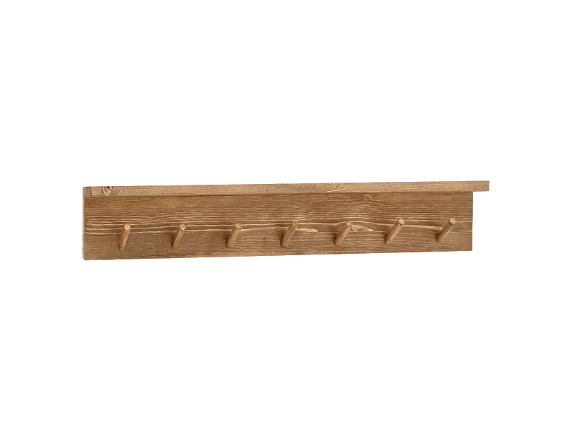 Porte-manteau mural en bois de sapin vieilli 61x9,5cm - KATE - DECOWOOD
