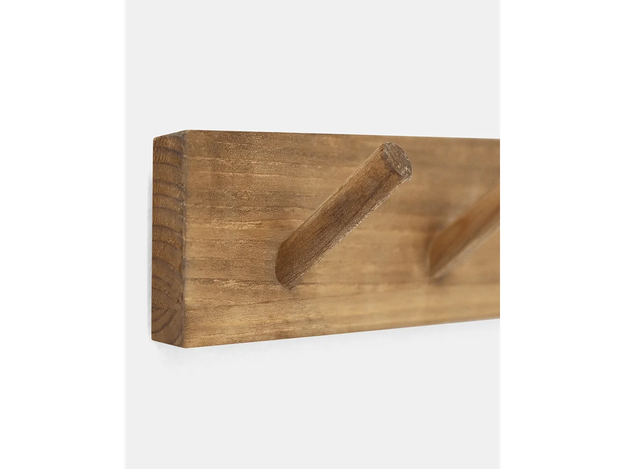 Appendiabiti da parete in legno massello in tono marrone 26x5cm - KATE - DECOWOOD