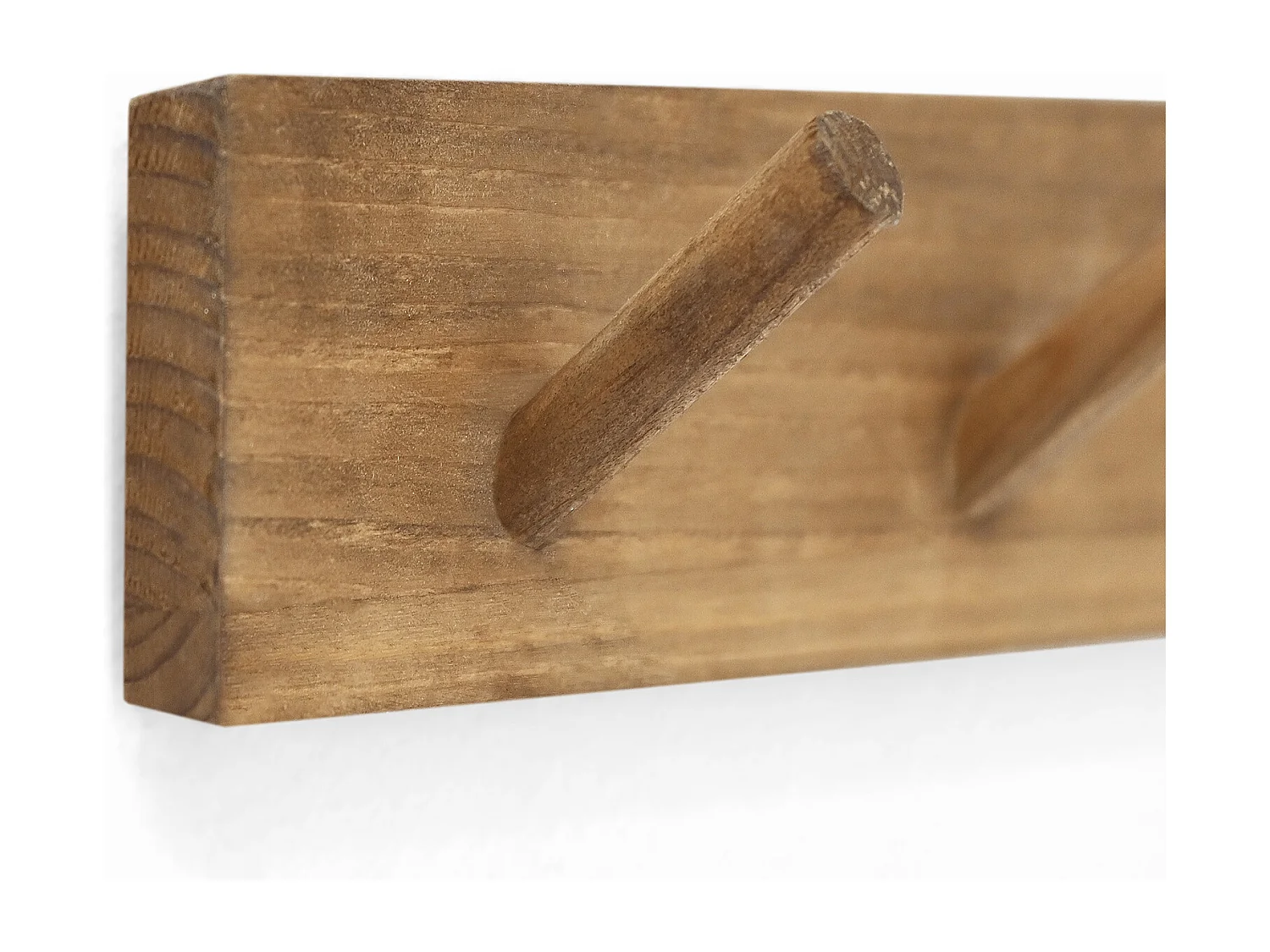 Appendiabiti da parete in legno massello in tono marrone 26x5cm - KATE - DECOWOOD
