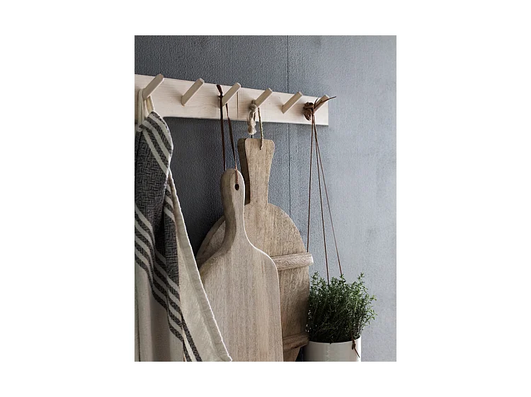 Colgador de pared de madera maciza en tono natural de 26x5cm - KATE - DECOWOOD