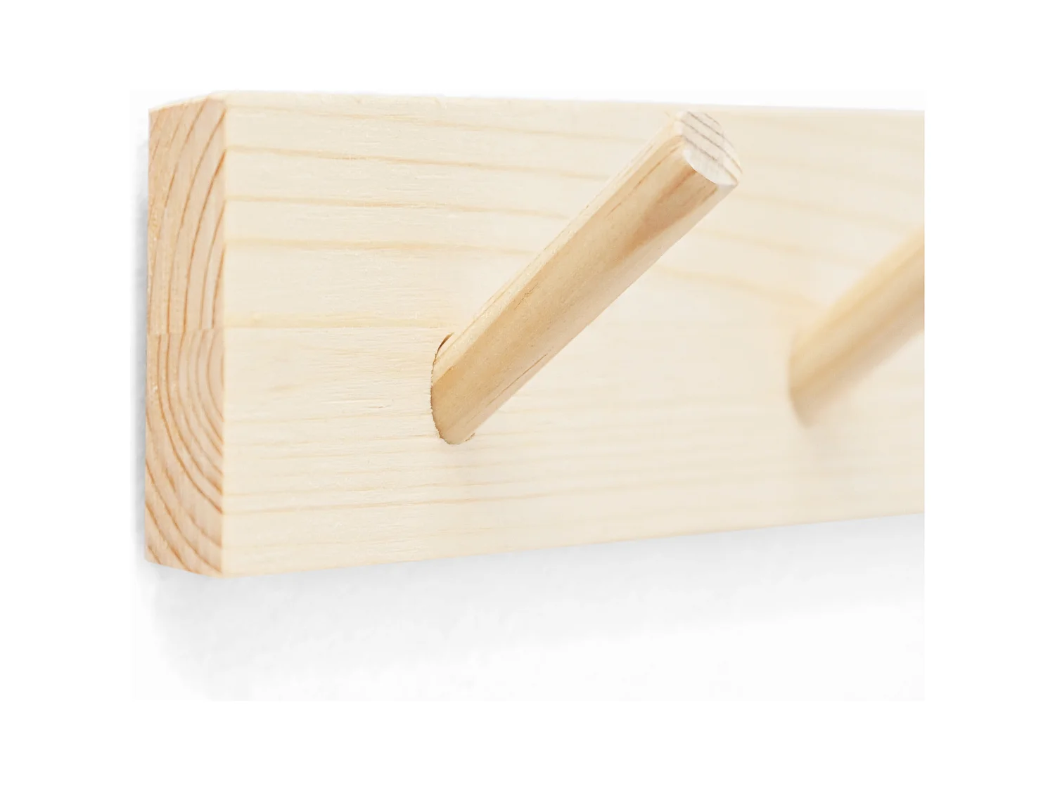 Colgador de pared de madera maciza en tono natural de 26x5cm - KATE - DECOWOOD