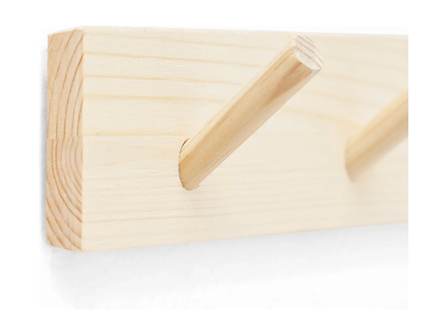 Appendiabiti da parete in legno massello in tono naturale 26x5cm - KATE - DECOWOOD