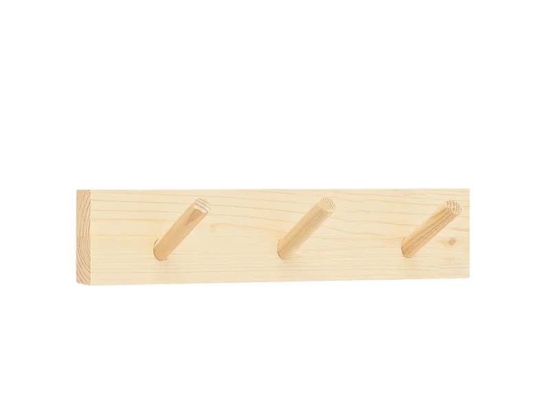 Colgador de pared de madera maciza en tono natural de 26x5cm - KATE - DECOWOOD