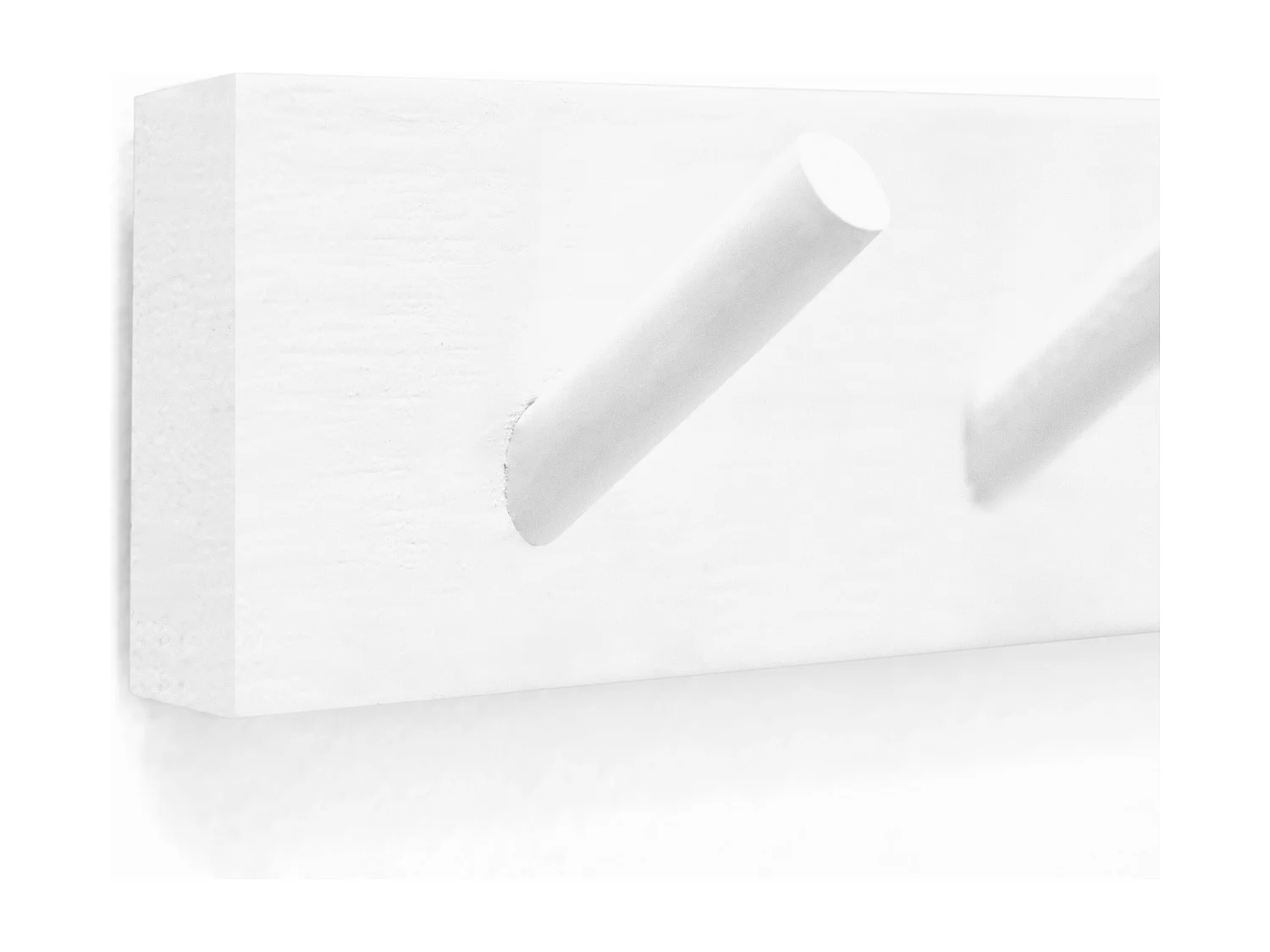 Appendiabiti da parete in legno massello in tono bianco 61x5cm - KATE - DECOWOOD