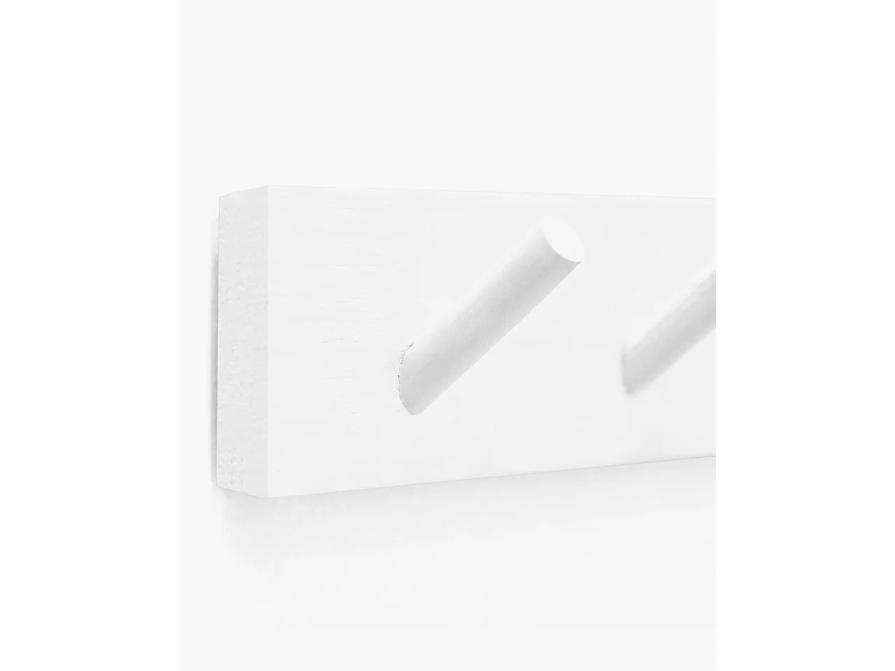 Porte-manteau mural en bois de sapin blanc 61x5cm - KATE - DECOWOOD