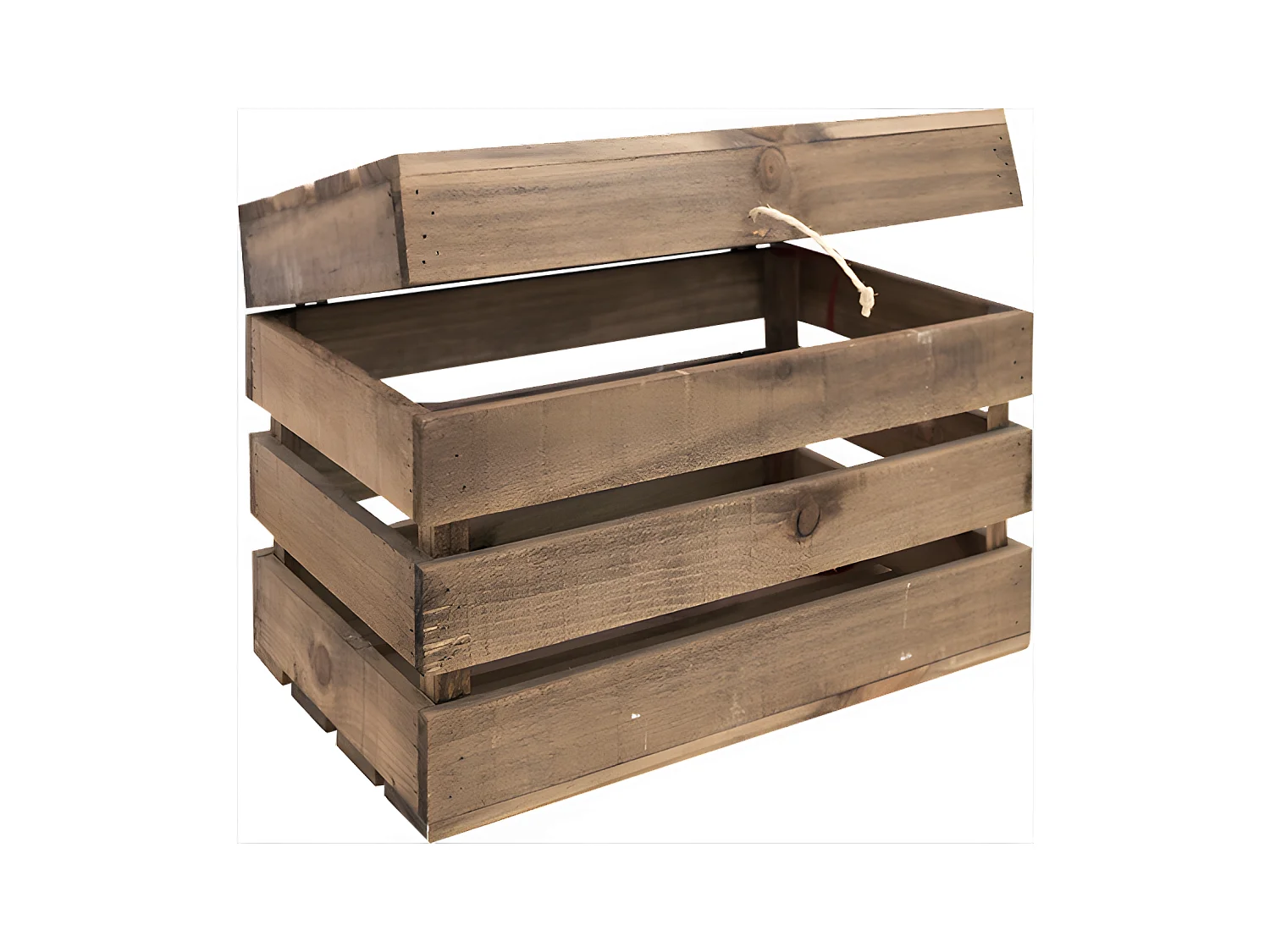 Baule in legno massello in tono marrone 39x33x30,5cm - BOX - DECOWOOD