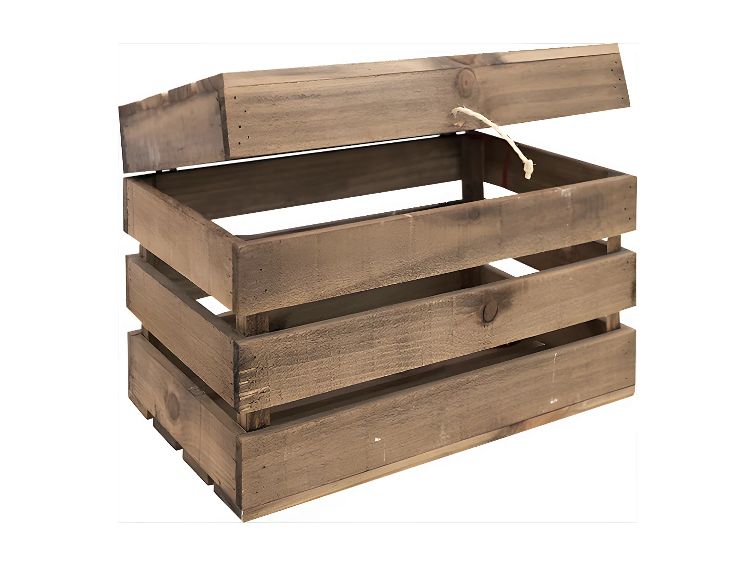 Baule in legno massello in tono marrone 39x33x30,5cm - BOX - DECOWOOD