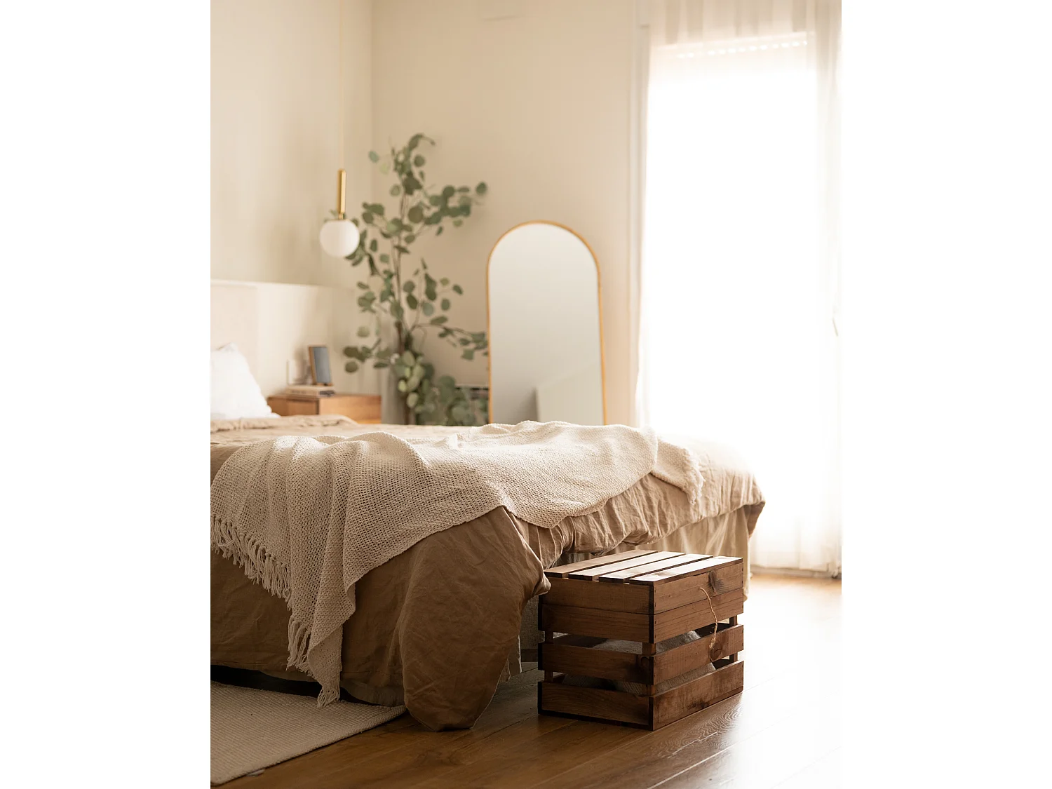 Baule in legno massello in tono marrone 39x33x30,5cm - BOX - DECOWOOD