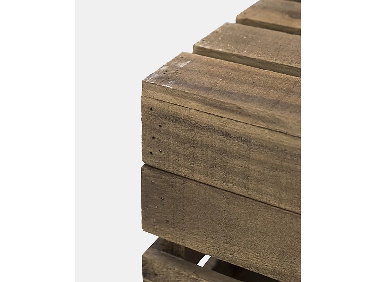 Baule in legno massello in tono marrone 39x33x30,5cm - BOX - DECOWOOD