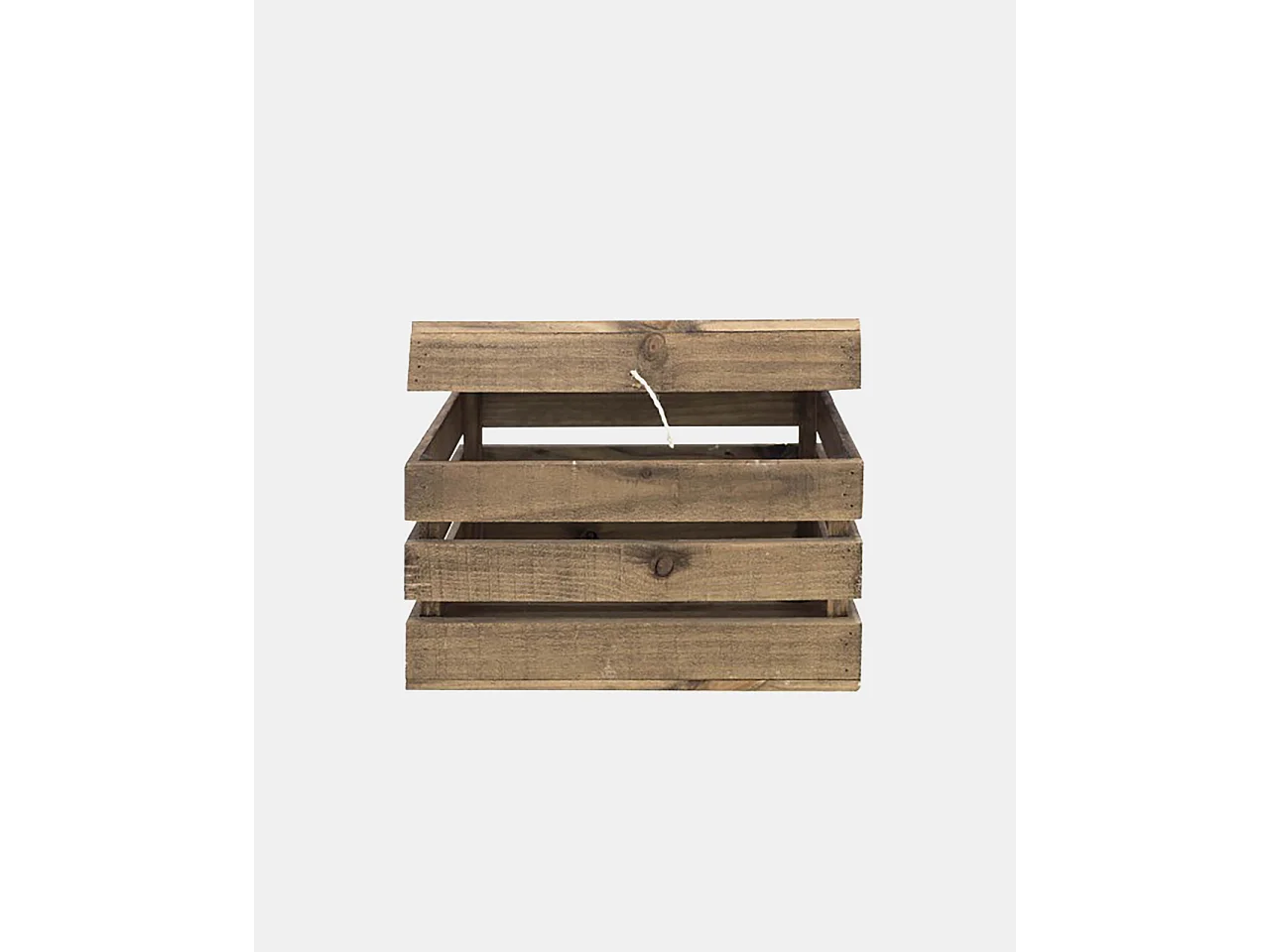 Baule in legno massello in tono marrone 39x33x30,5cm - BOX - DECOWOOD