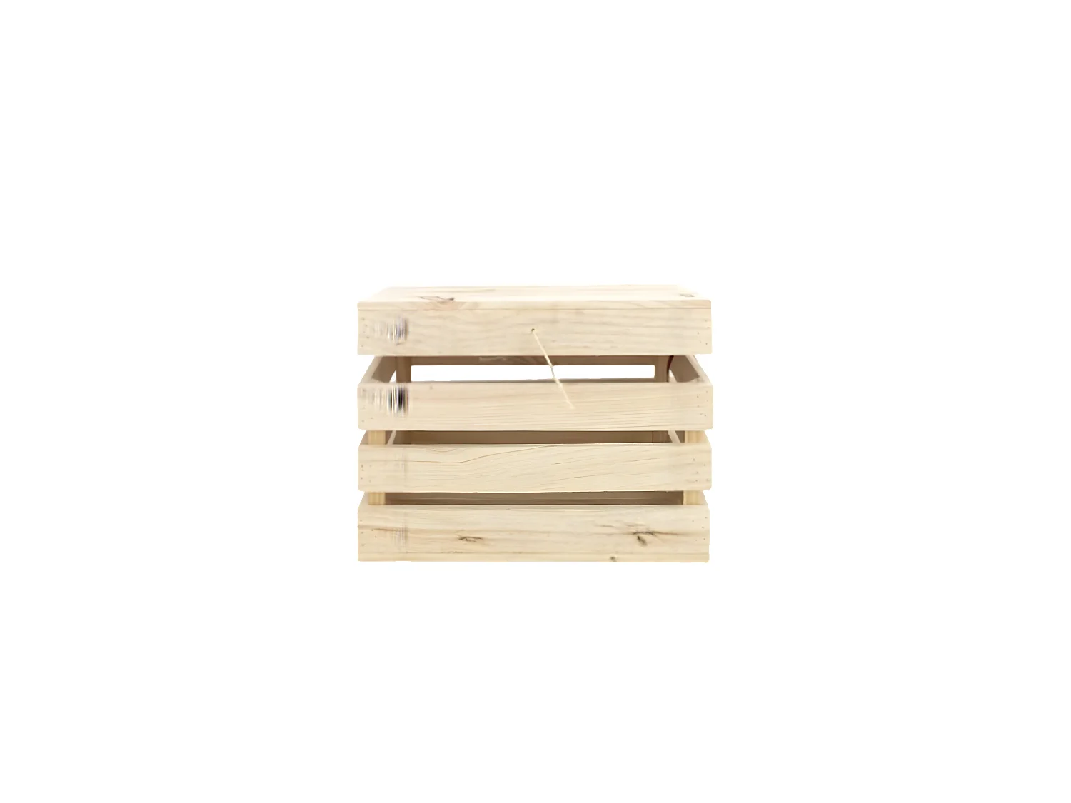 Baúl de madera maciza en tono natural de 39x33x30,5cm - BOX - DECOWOOD