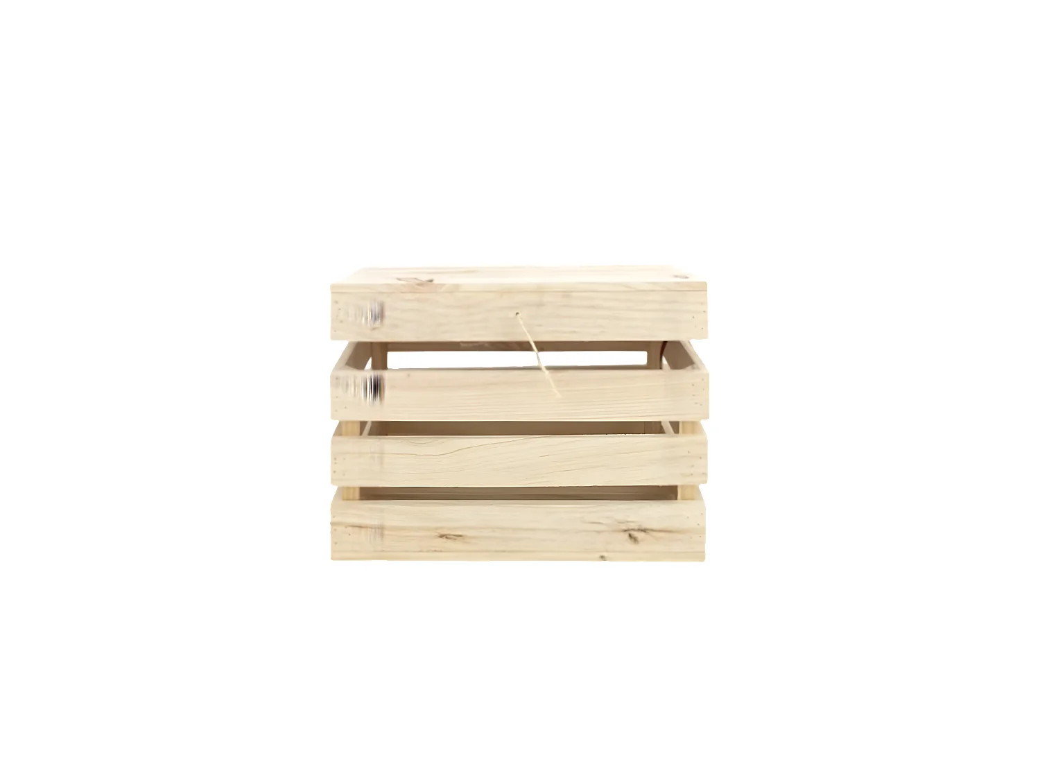 Baúl de madera maciza en tono natural de 39x33x30,5cm - BOX - DECOWOOD