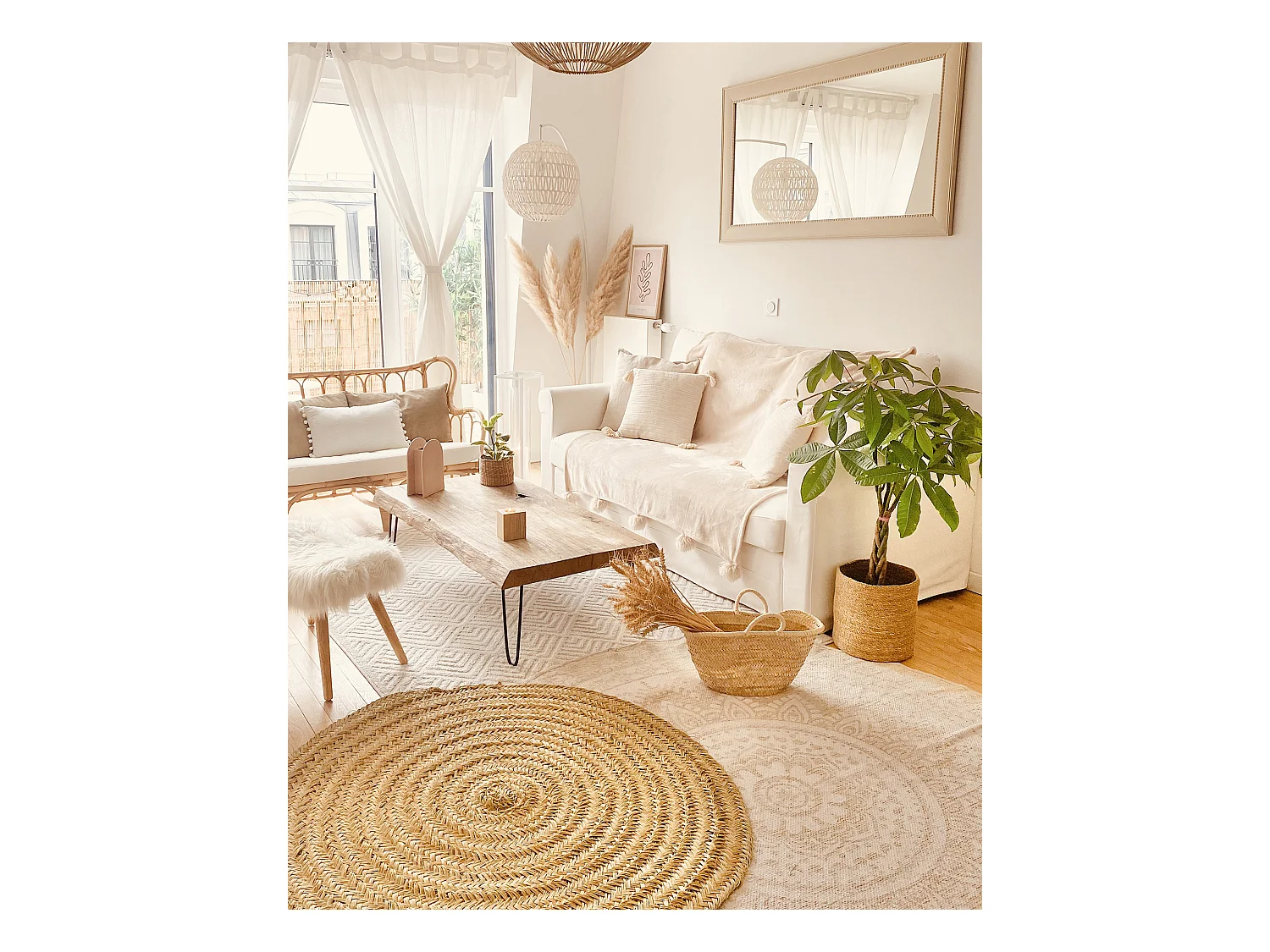 Capazo de esparto natural de 40x30x30cm - MENORCA - DECOWOOD