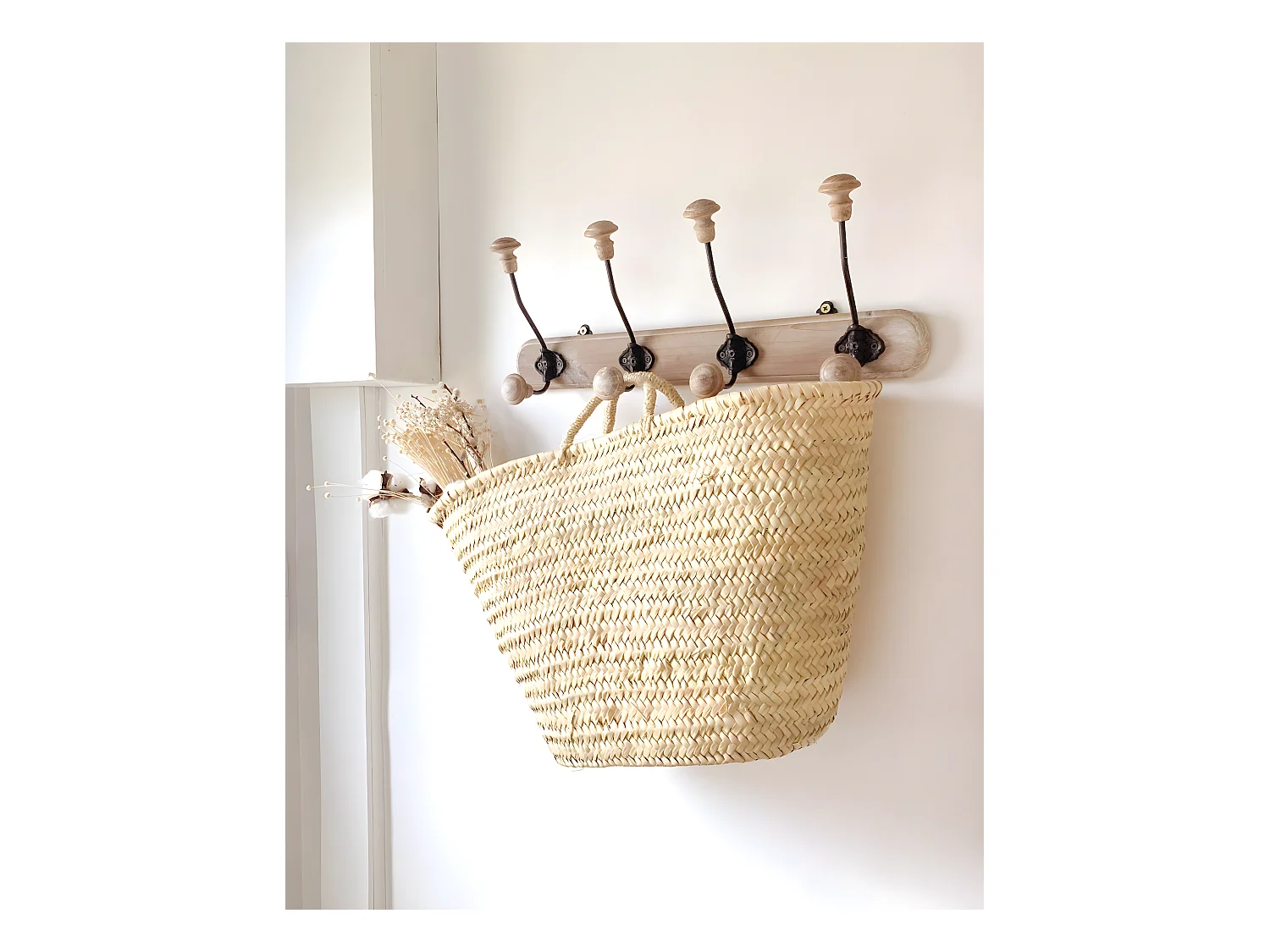 Capazo de esparto natural de 40x30x30cm - MENORCA - DECOWOOD