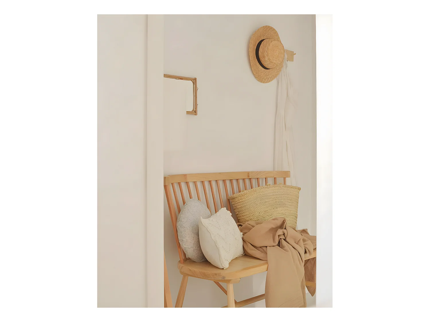 Capazo de esparto natural de 40x30x30cm - MENORCA - DECOWOOD