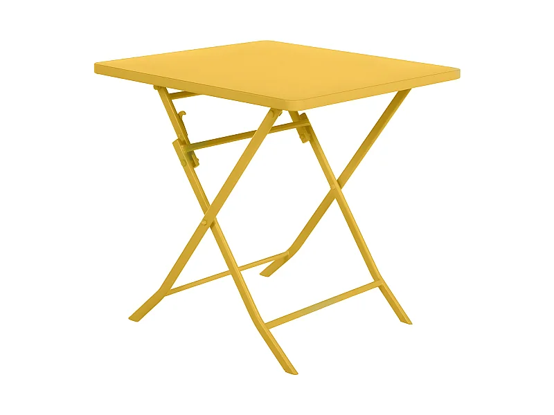 Table carrée pliante Greensboro 2p jaune moutarde Hespéride