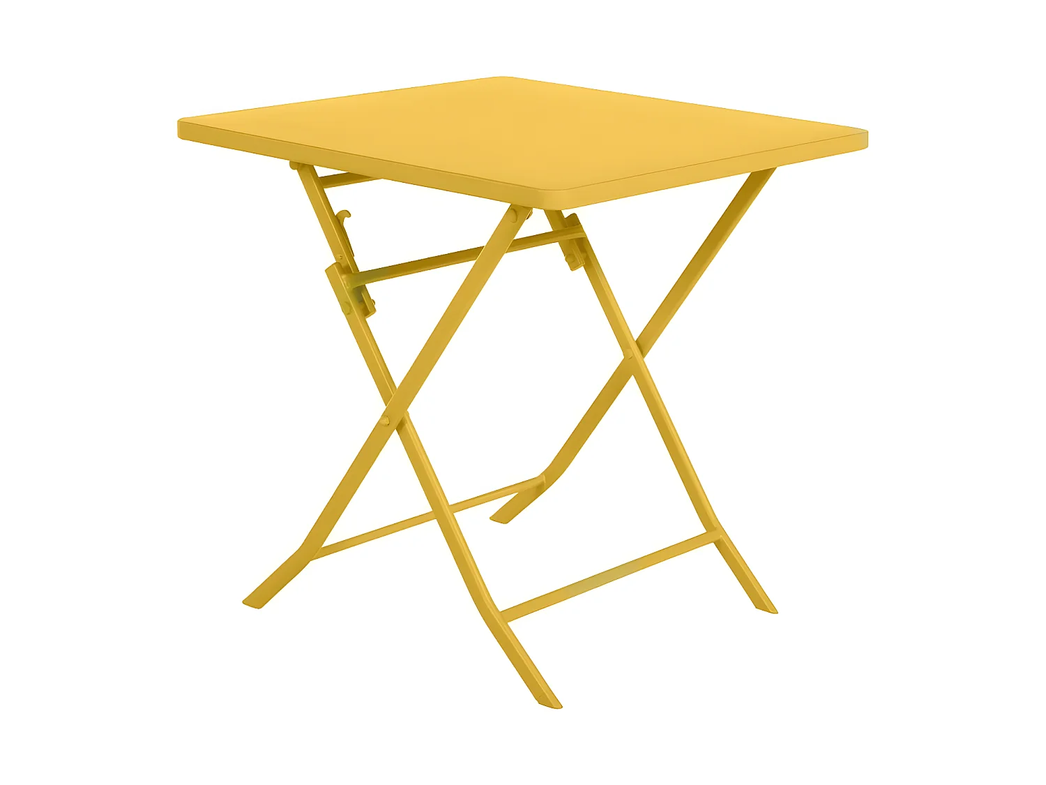 Table carrée pliante Greensboro 2p jaune moutarde Hespéride