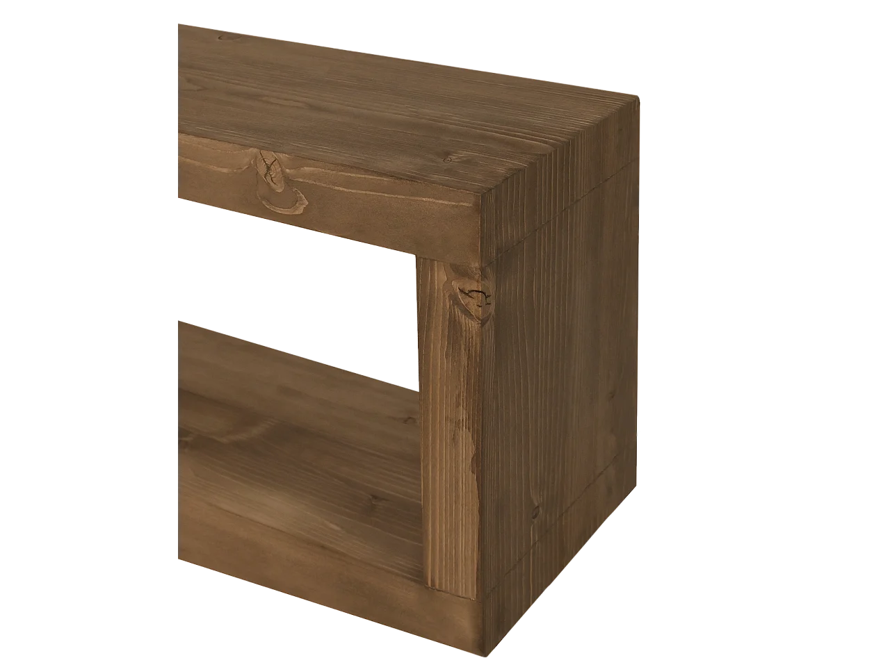 Mobile TV in legno massello in tono rovere scuro 160x30cm - DENVER - DECOWOOD