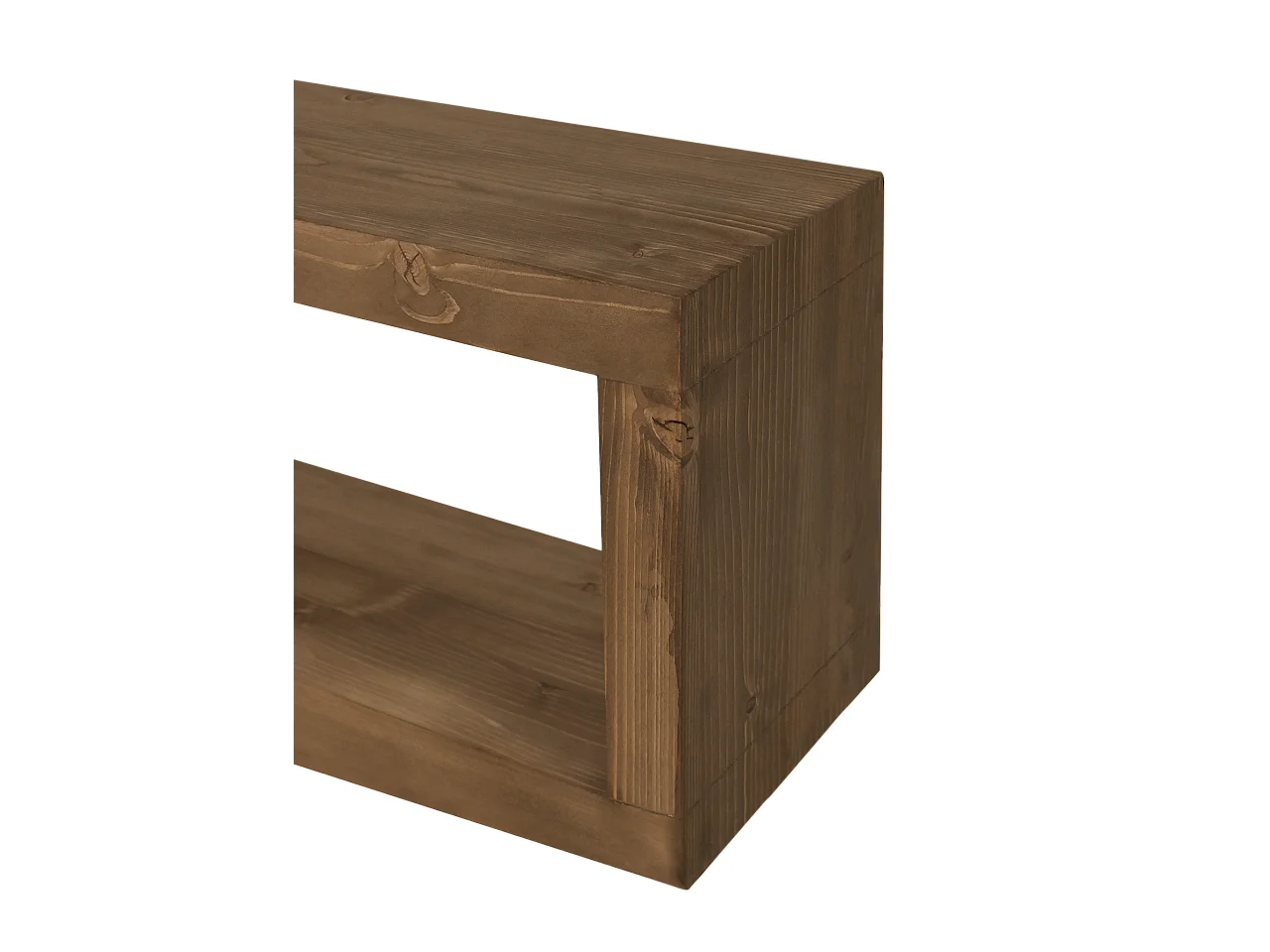 Meuble TV en bois de sapin vieilli 120x30cm - DENVER - DECOWOOD