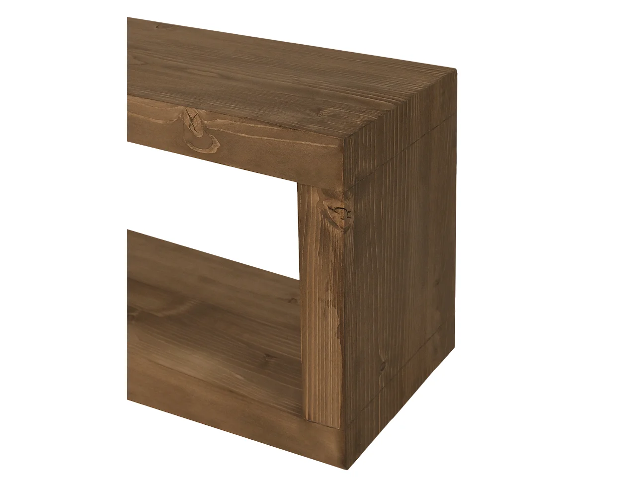 Meuble TV en bois de sapin vieilli 120x30cm - DENVER - DECOWOOD