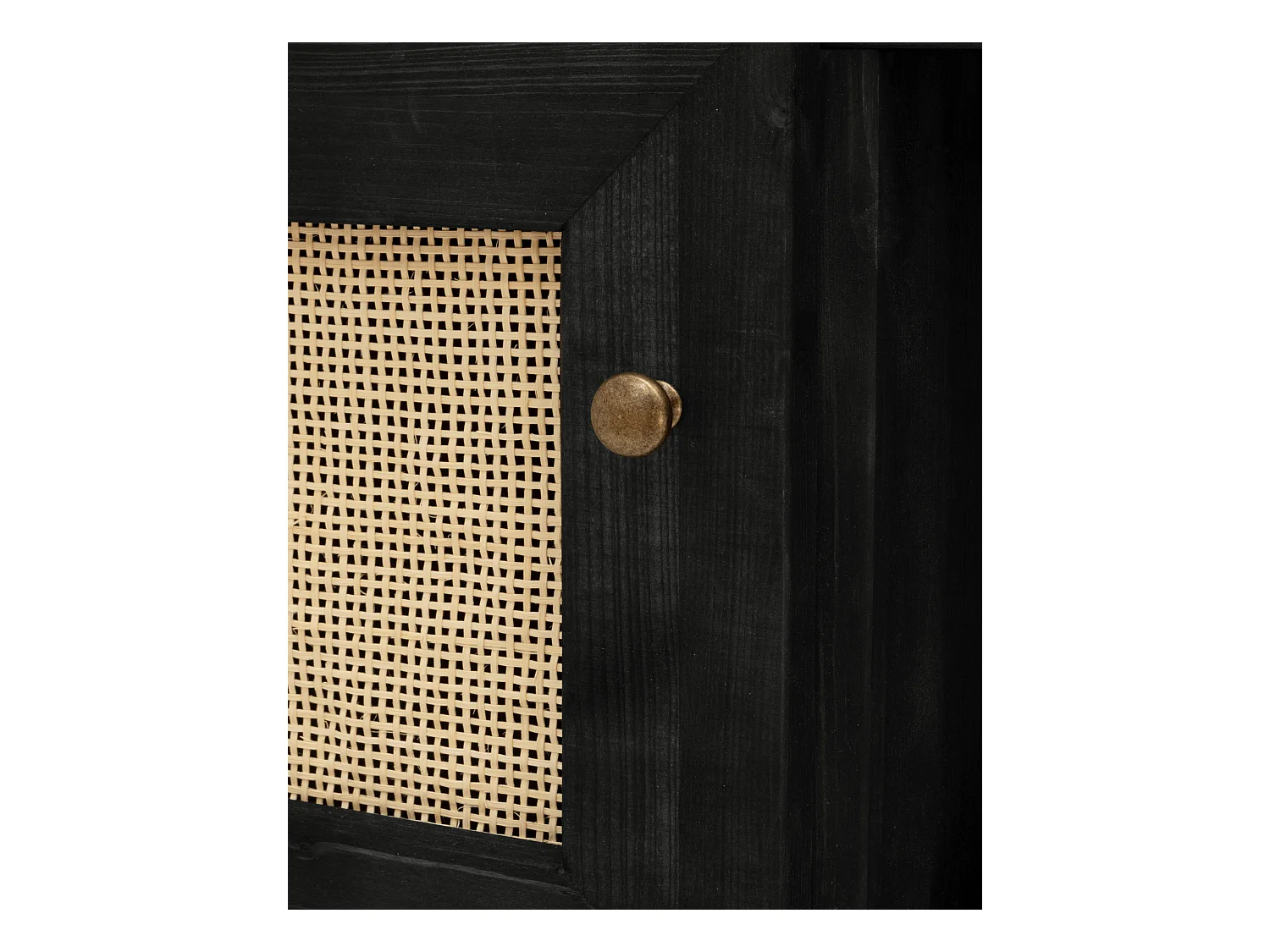 Mobile TV in legno massello a 2 ante in tono nero 150x40cm - FRIDA - DECOWOOD