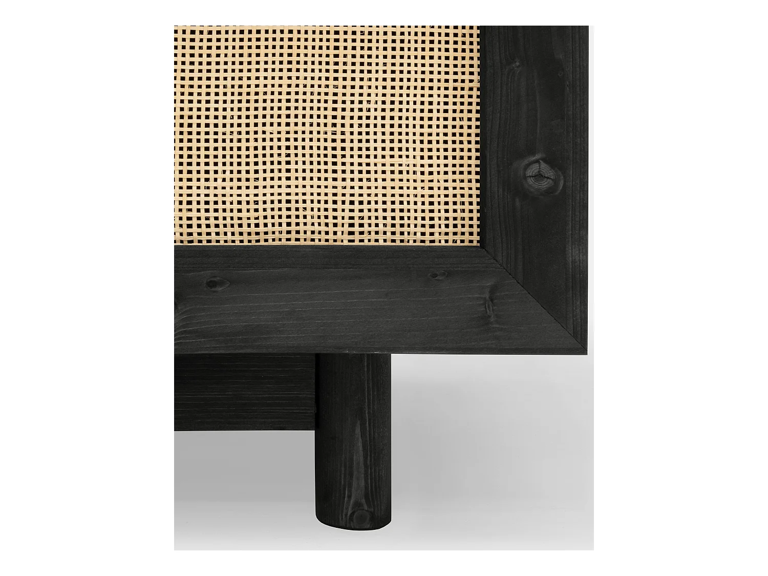 Mobile TV in legno massello a 2 ante in tono nero 150x40cm - FRIDA - DECOWOOD