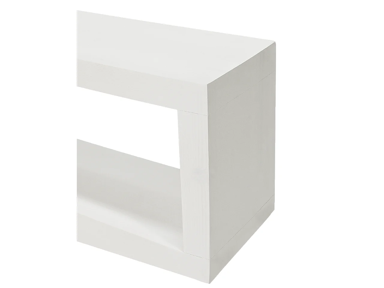 Meuble TV en bois de sapin blanc 160x30cm - DENVER - DECOWOOD