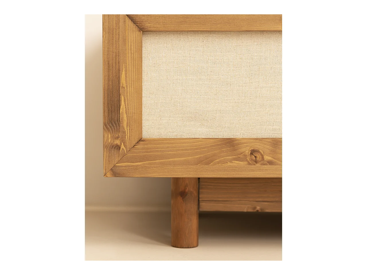 Meuble TV en bois de sapin vieilli 150x40cm - LINEN - DECOWOOD